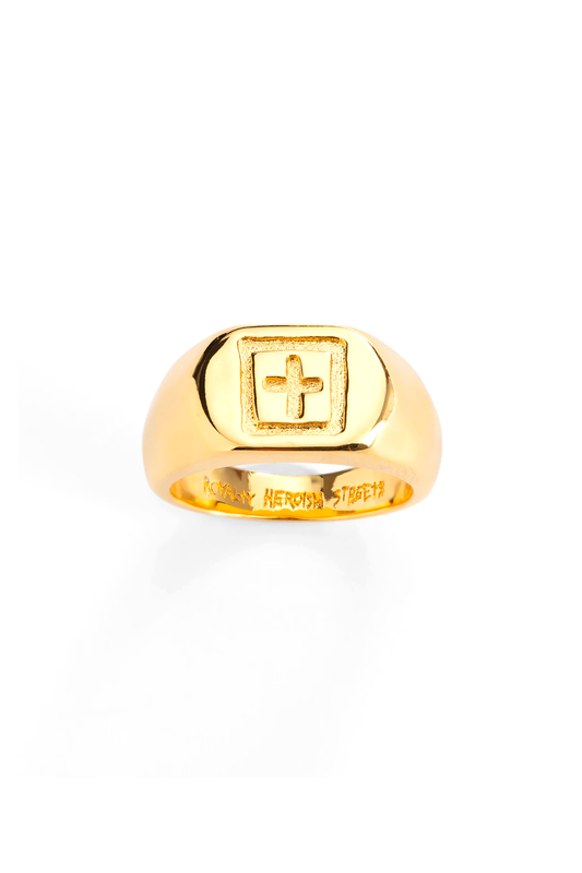 Vighnaharta valentine day gift valentineday gift for her gift for him gift  for women gift for men Shubh Swastik CZ Gold and Rhodium Plated Alloy Gents  Ring for Boys and Men - [