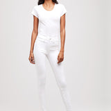 Lagence Marguerite High Rise Skinny Blanc Front Model Image (6537924640883)