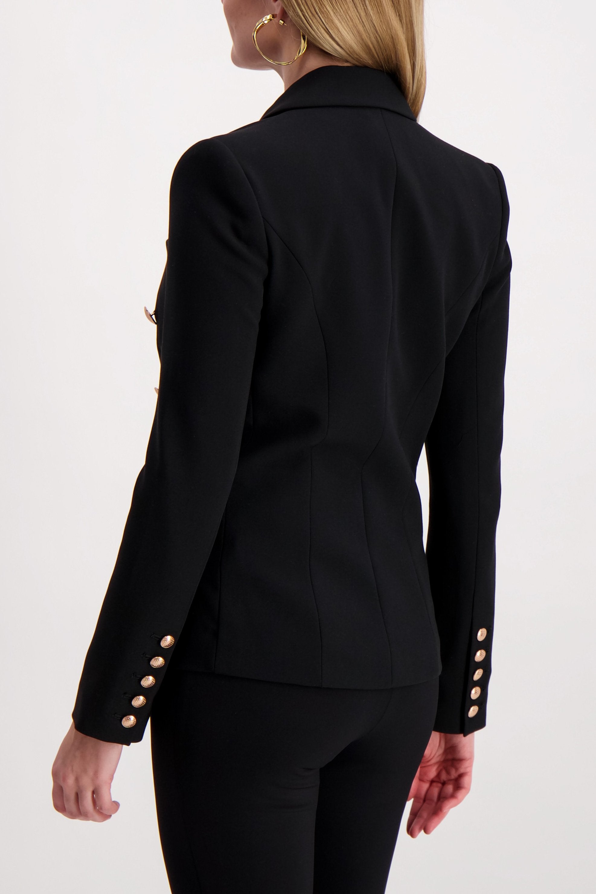 Lagence Kenzie Double Breasted Blazer Black Back Cropped Model Image (1978249347187)