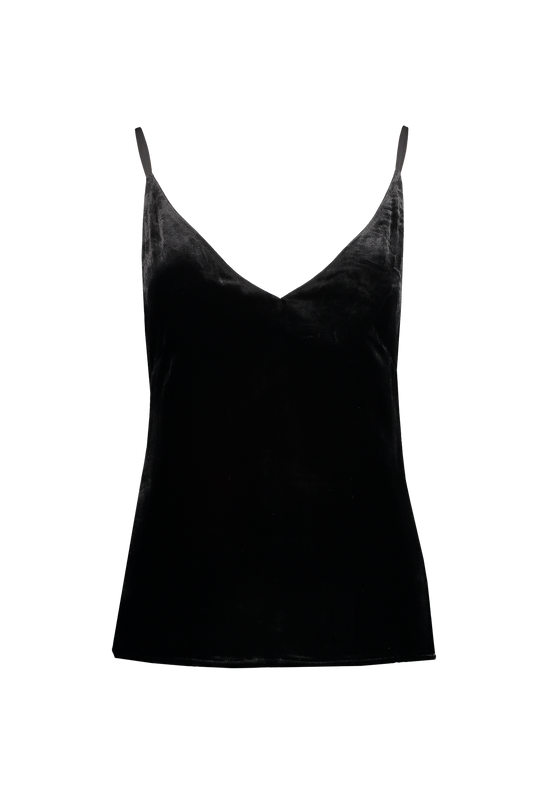 Lagence Gabriella V-Neck Cami Black Front Mannequin Image (6681262981235)