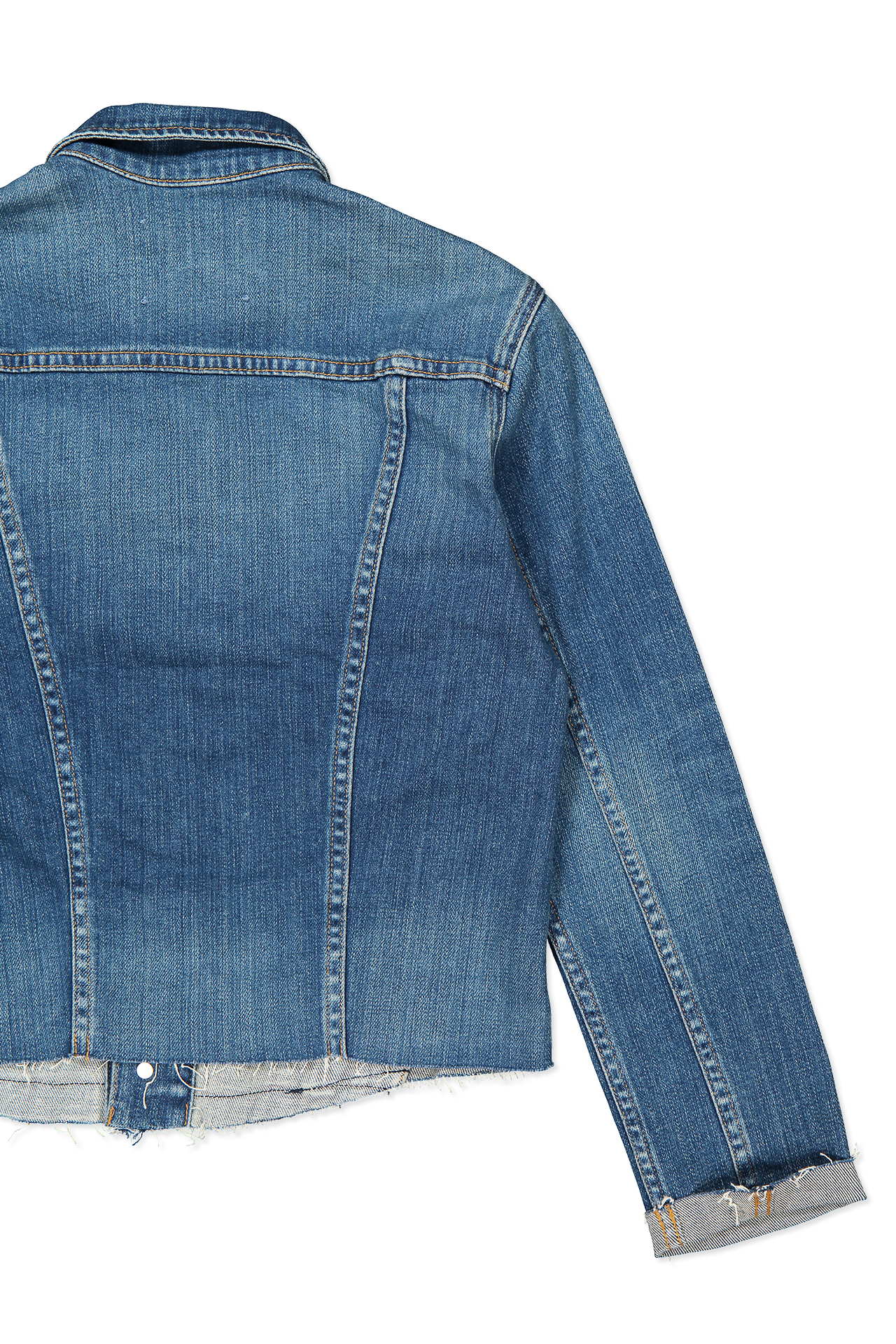 Lagence Janelle Slim Raw Jacket Blue Back Flat Image (4615406026867)