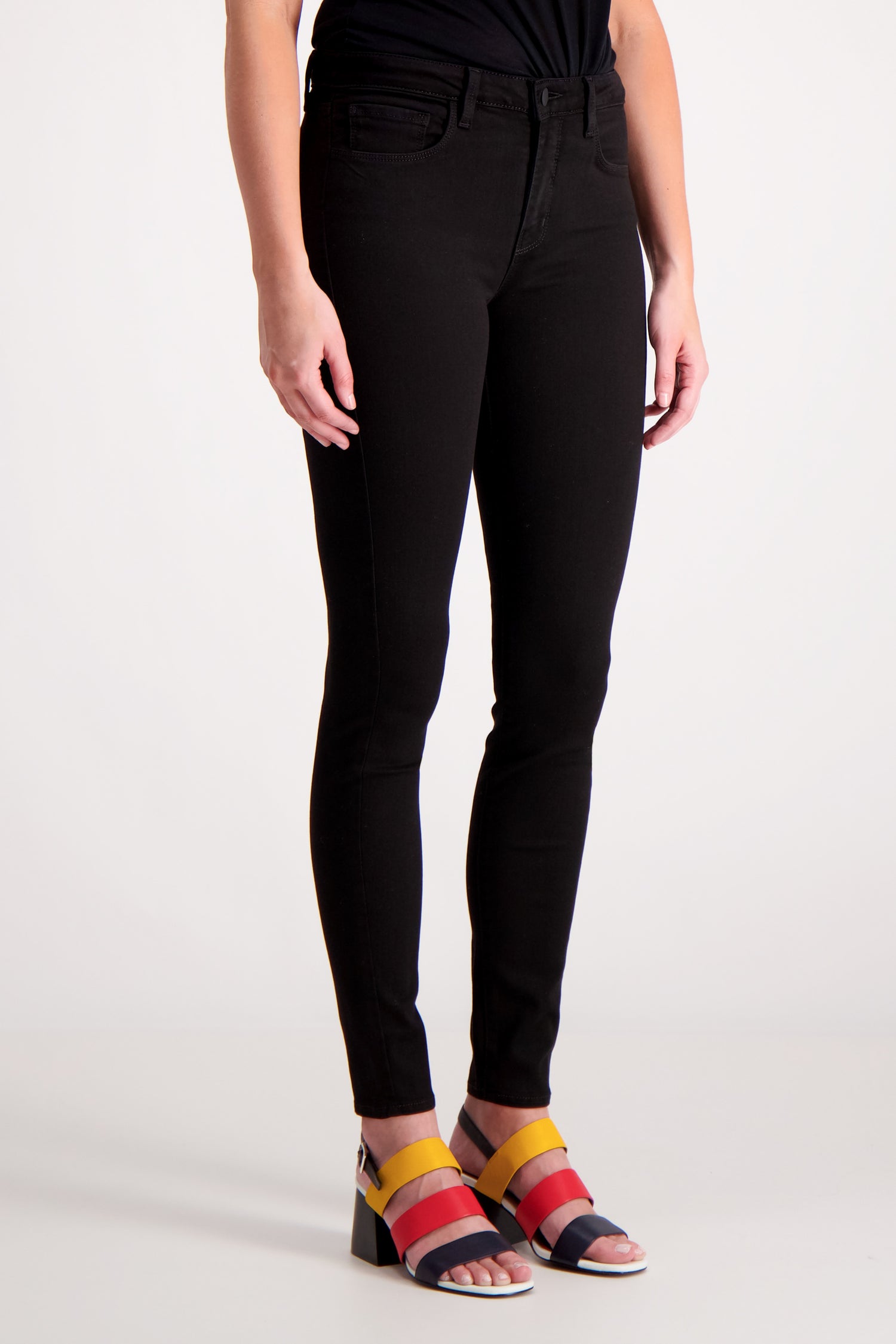 Lagence Marguerite Skinny Noir Angled Model Close Up Image (600701730827)