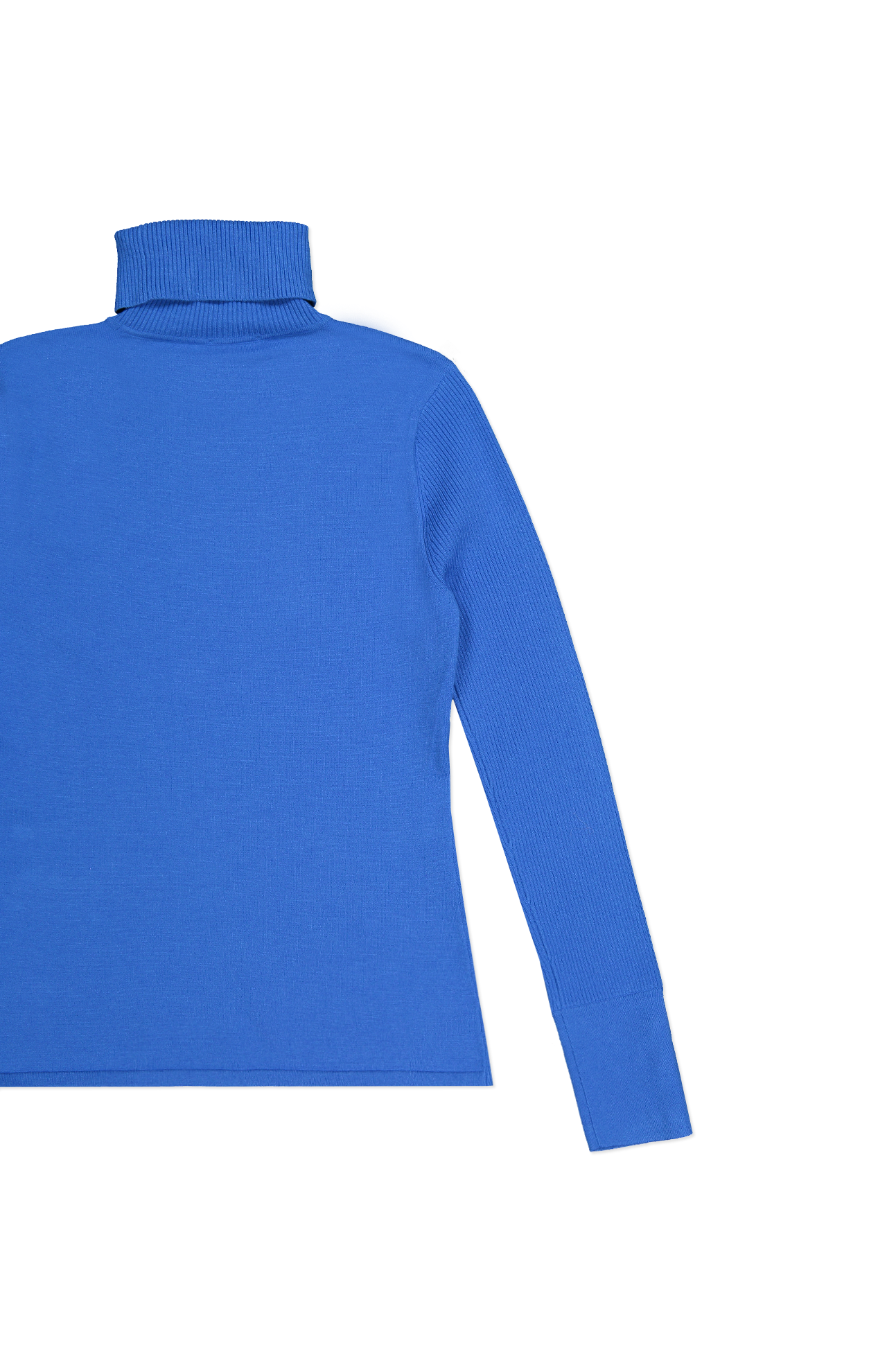 Lagence Odette Button Sleeve Sweater Deep Sky Back Flat Lay Image (7025423810675)