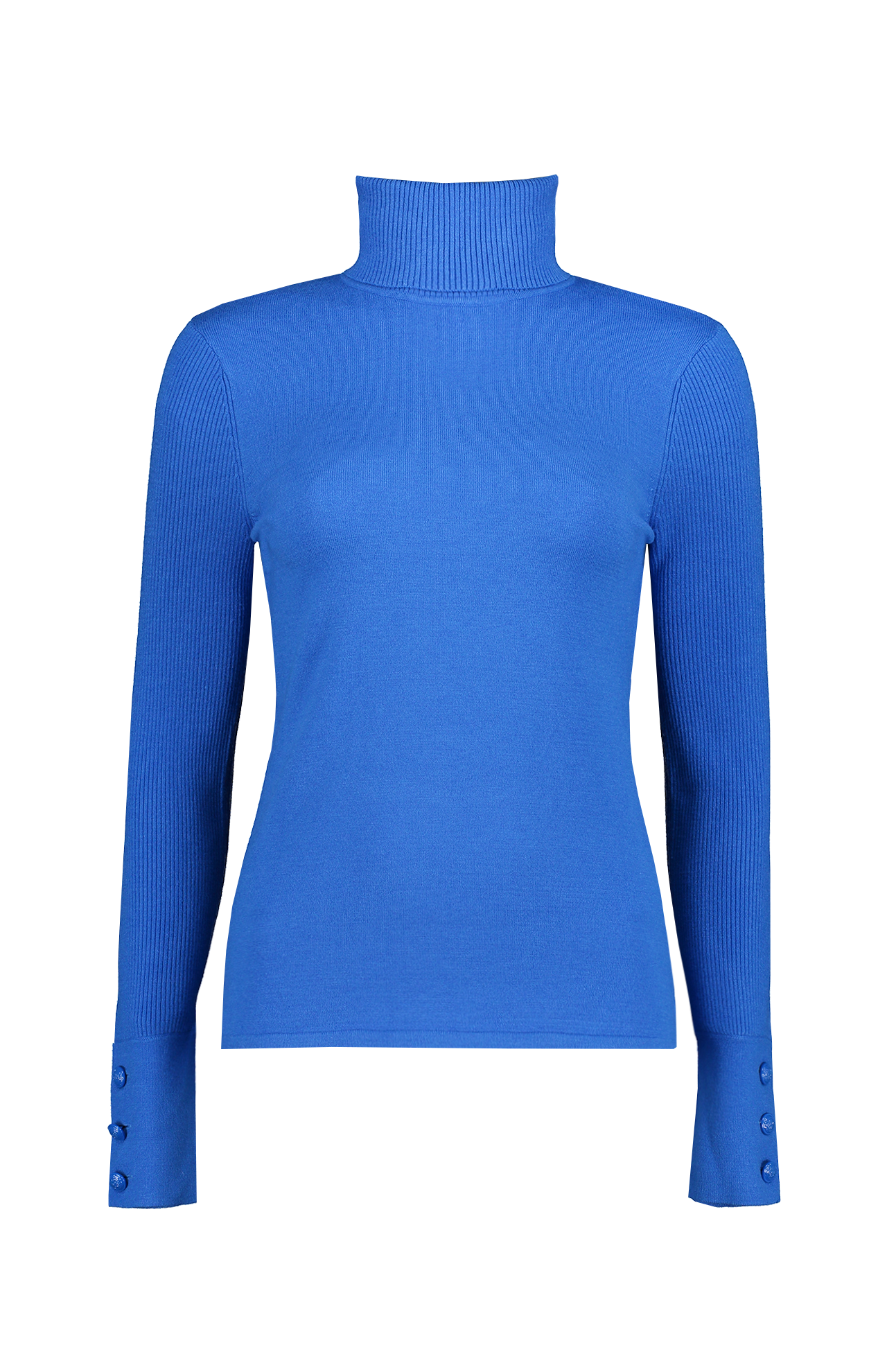 Lagence Odette Button Sleeve Sweater Deep Sky Front Mannequin Image (7025423810675)