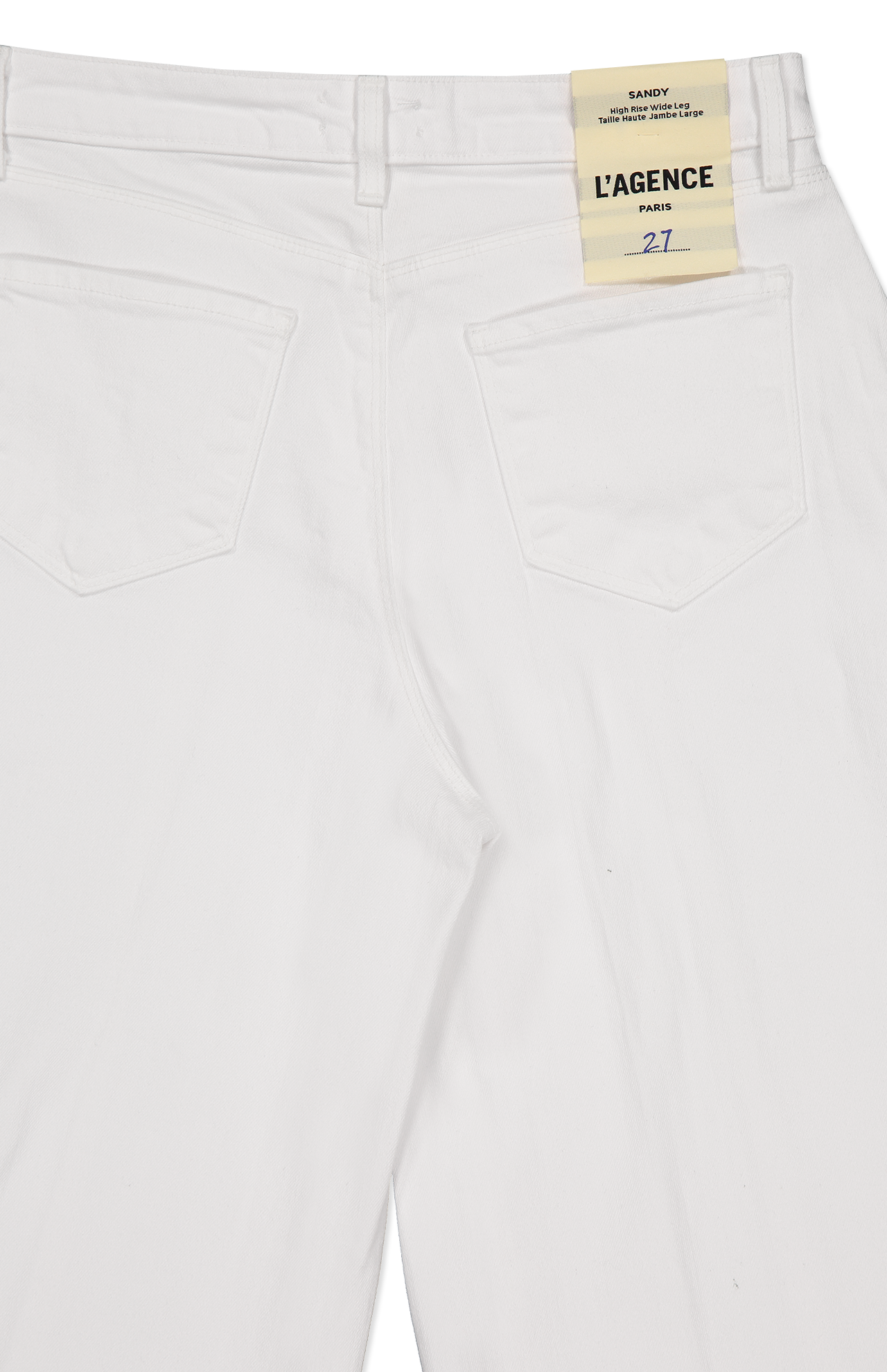 Lagence Sandy H/R Wide Leg Jeans White Back Pocket Detail Image  (6941051158643)