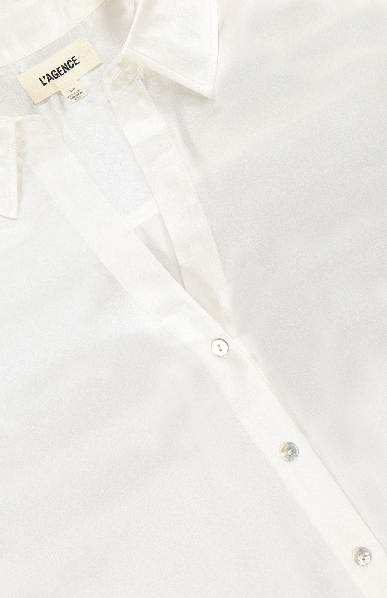 Lagence Tyler Long Sleeve Blouse Ivory Collar Detail Image (6717055074419)