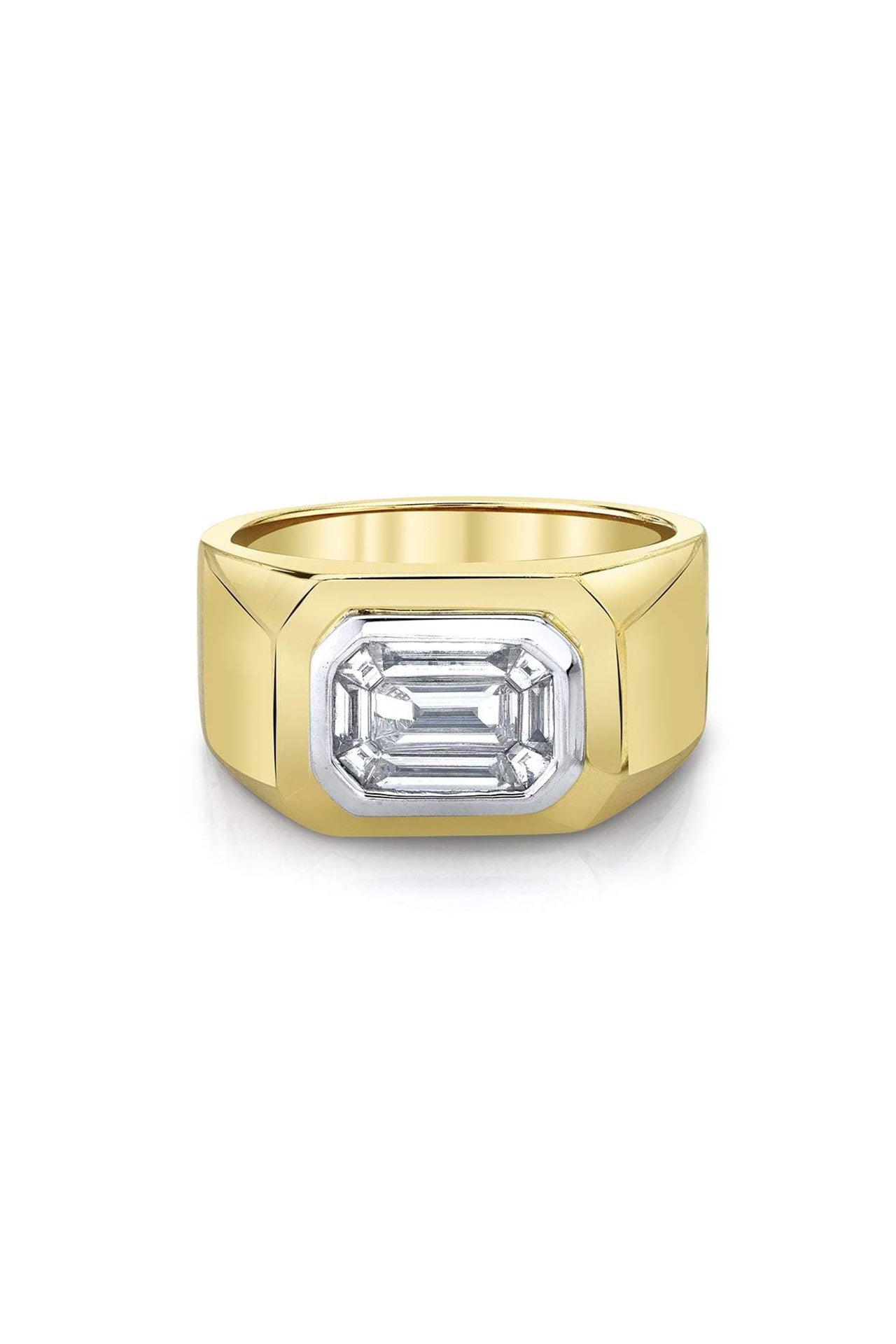 Signet Ring with Mosaic Diamond Center (6583463739507)