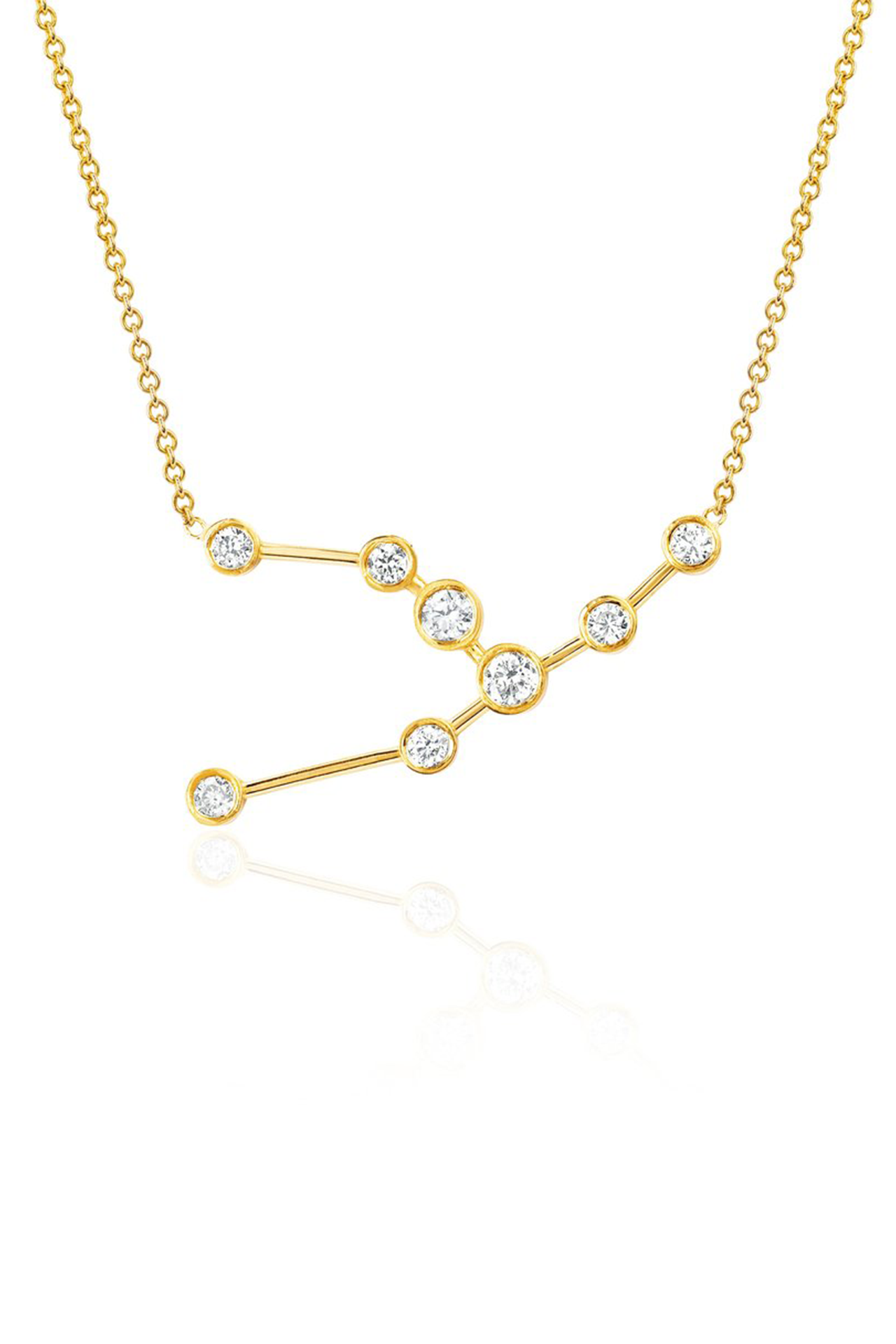 Diamond Taurus Constellation Necklace (4622652506227)