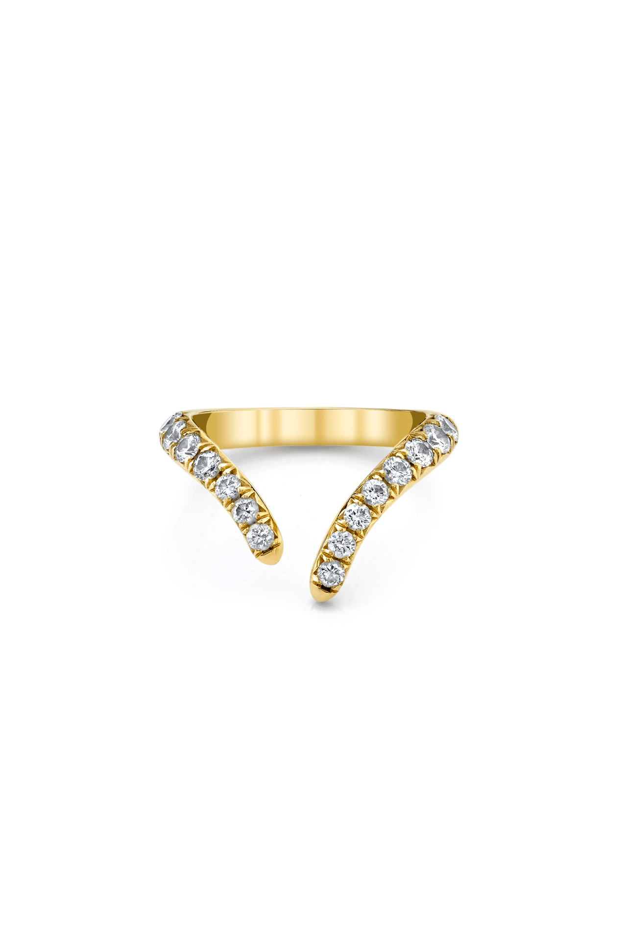 French Pave Diamond Tusk Ring (6614829236339)