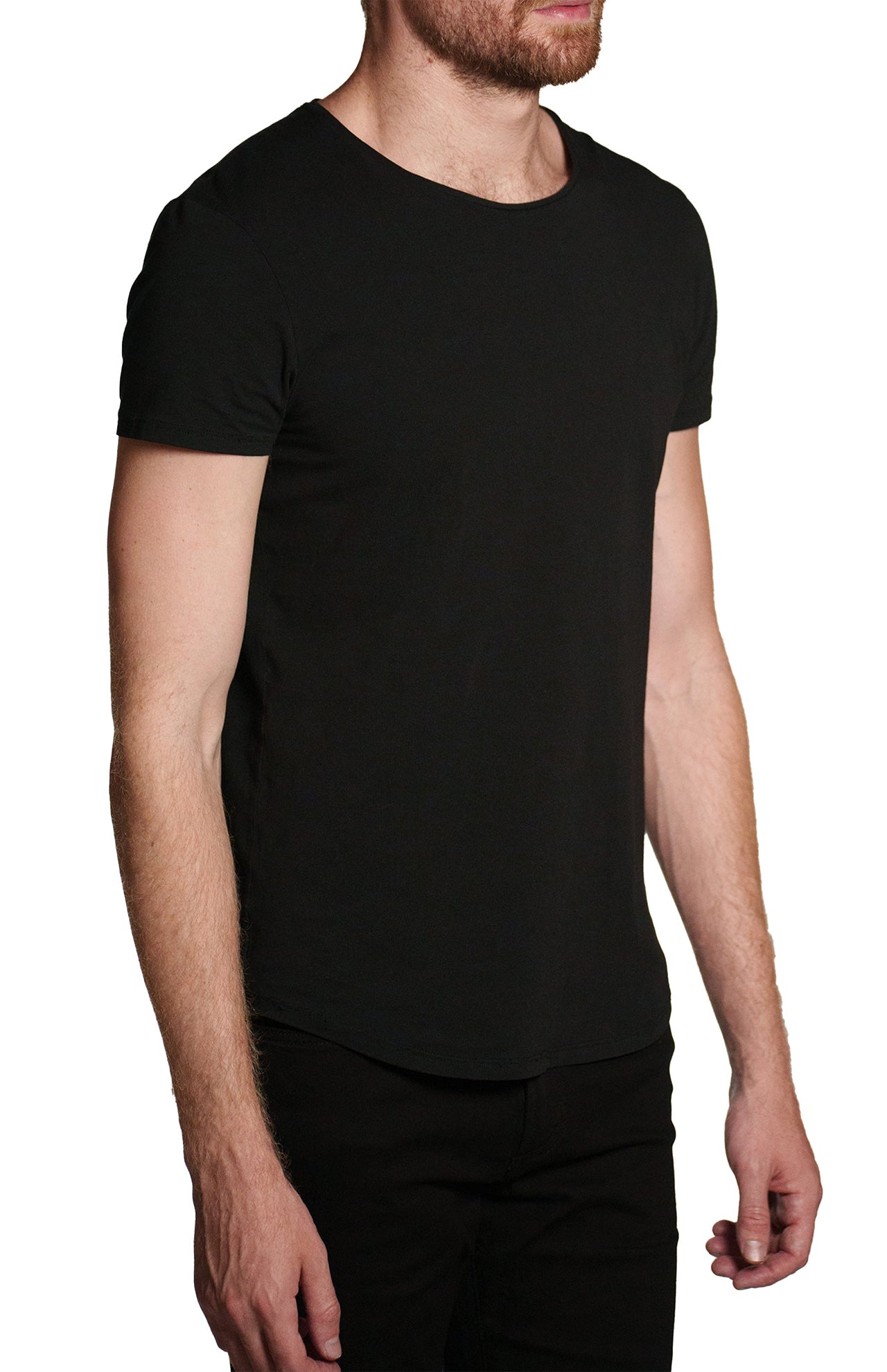 Monfrere Dann Noir Tee Front Angled Model Image (6941035593843)