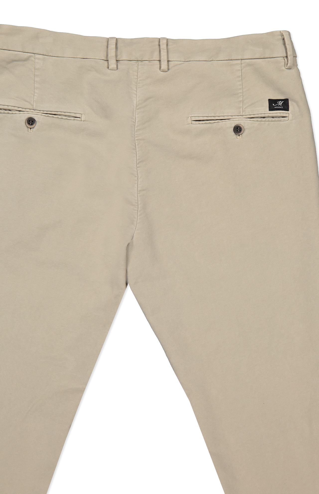 Mason's Torino Style Moleskin Chino Pant in Cement Back Detail Image  (6955219976307)