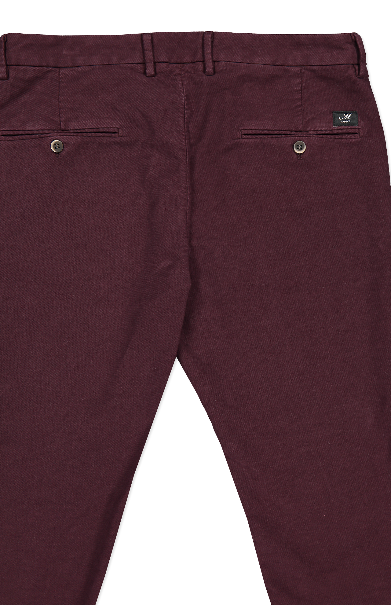 Mason's Torino Style Moleskin Chino Pant in Plum Back Detail Image (6955219976307)