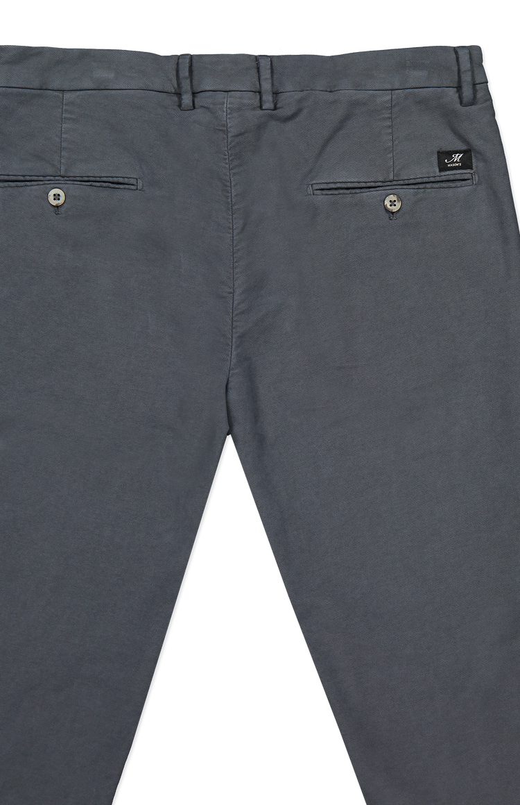 Mason's Torino Style Moleskin Chino Pant in Charcoal Grey Back Detail Image  (6955219976307)