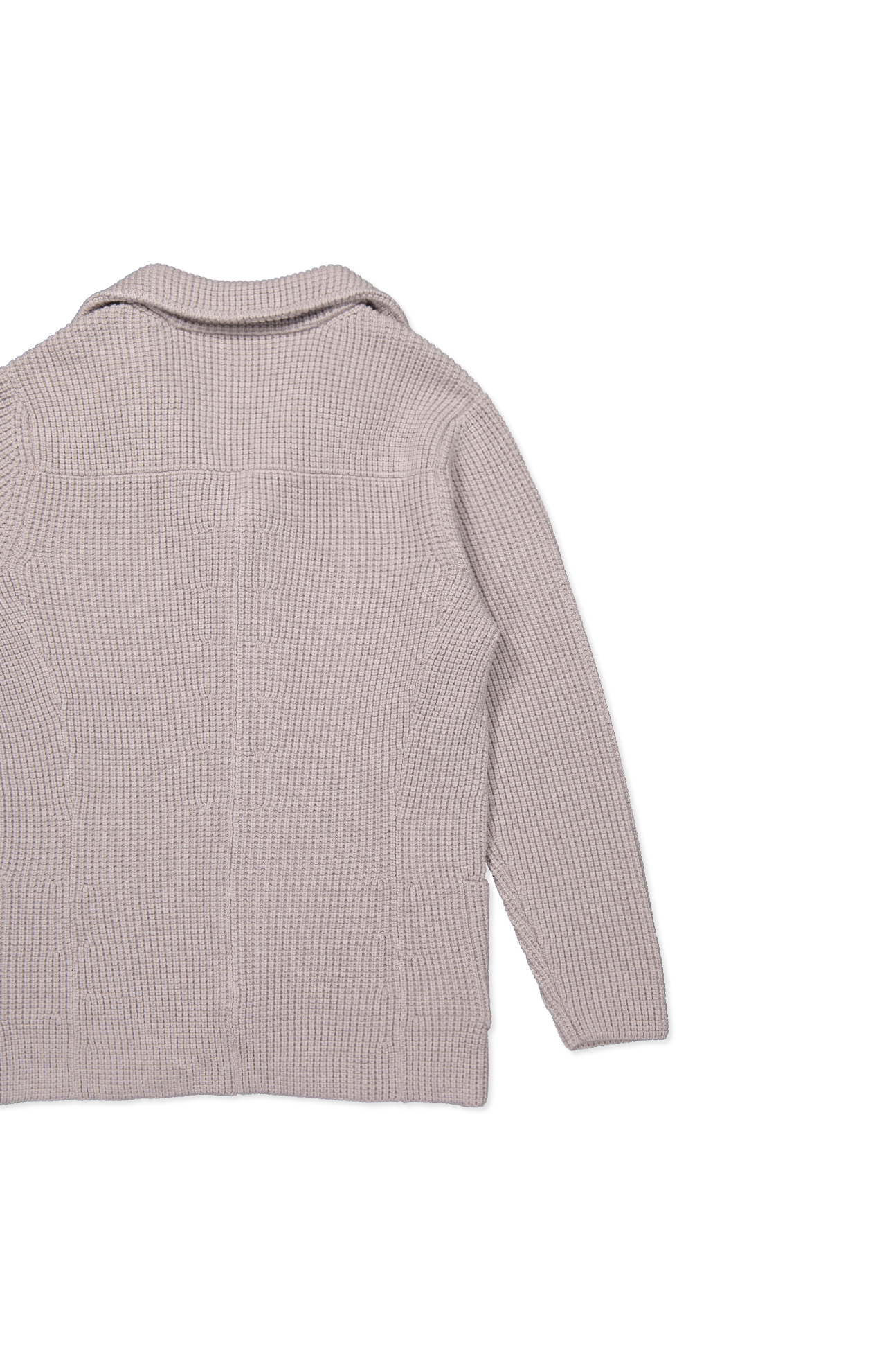 Maurizio Baldassari Brenta Big Barley Sweater Jacket Stone Back Flat Lay Image (6959052226675)
