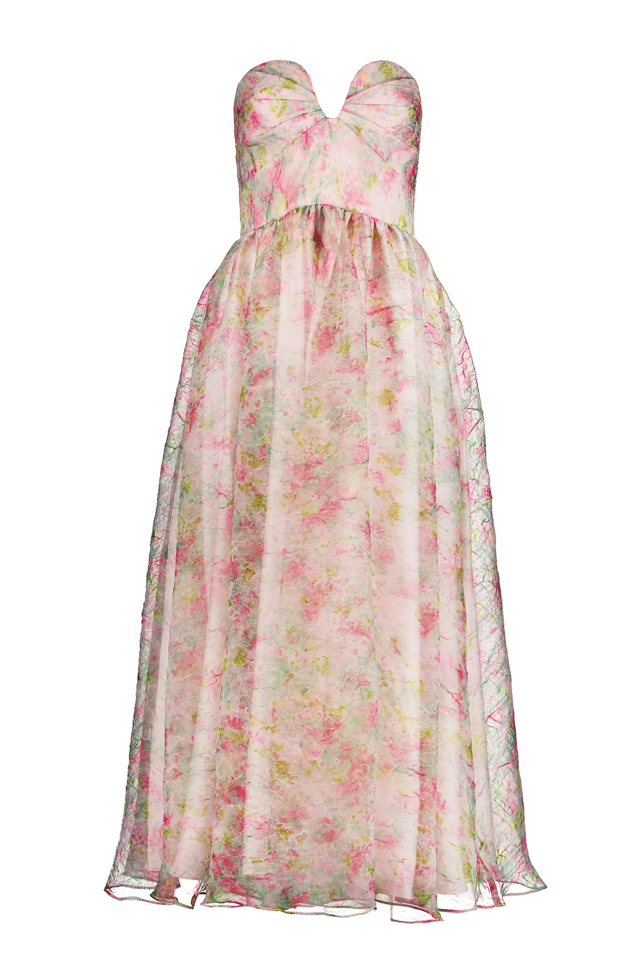 Strapless Organza Long Dress (7086711603315)