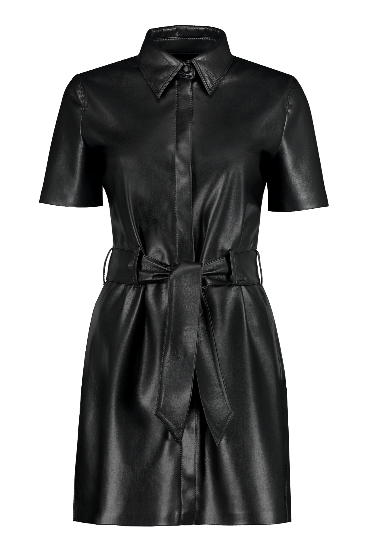 Nanushka Halli Dress Black Front Mannequin Image (6595768090739)