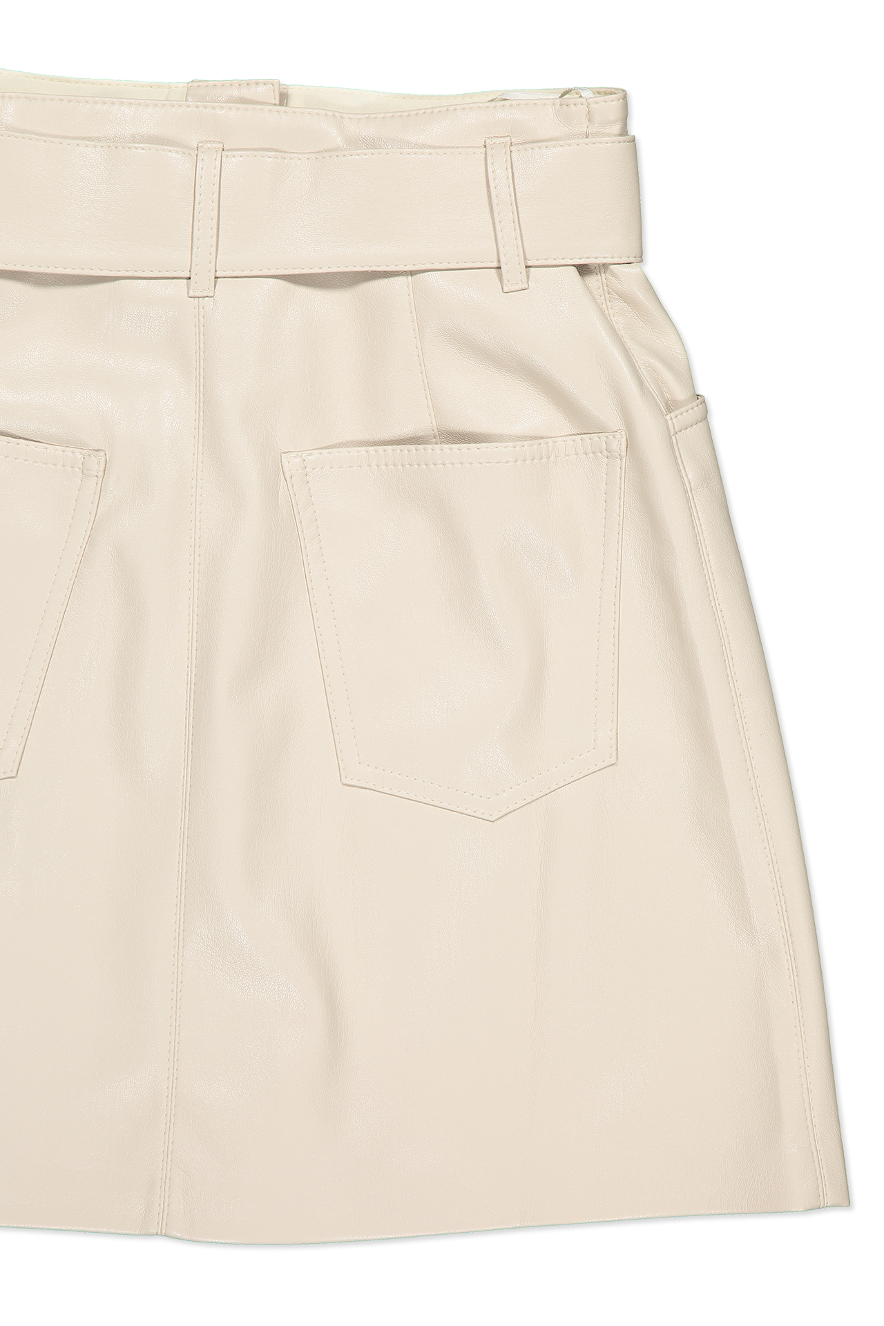 Nanushka Meda Skirt Creme Back Pocket Detail Image (6595768647795)