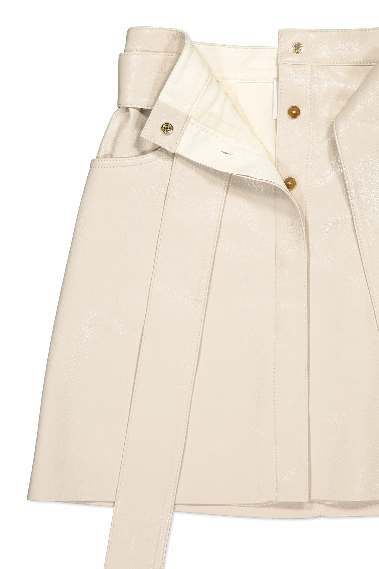 Nanushka Meda Skirt Creme Fly Detail Image (6595768647795)