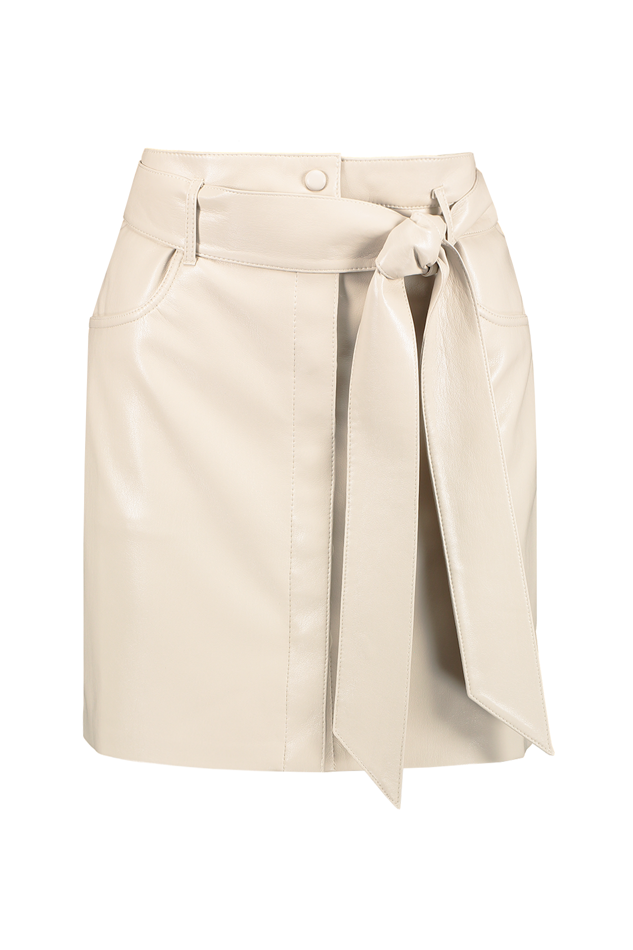 Nanushka Meda Skirt Creme Front Mannequin Image (6595768647795)
