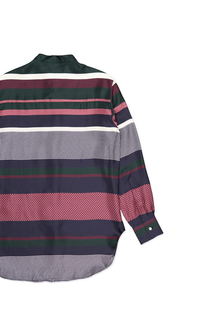 Amel Stripe Silk Print Shirt (6920939143283)