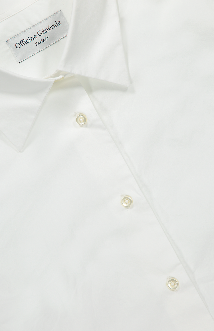 Officine Generale Colombe Shirt White Top Detail Image (6987584569459)