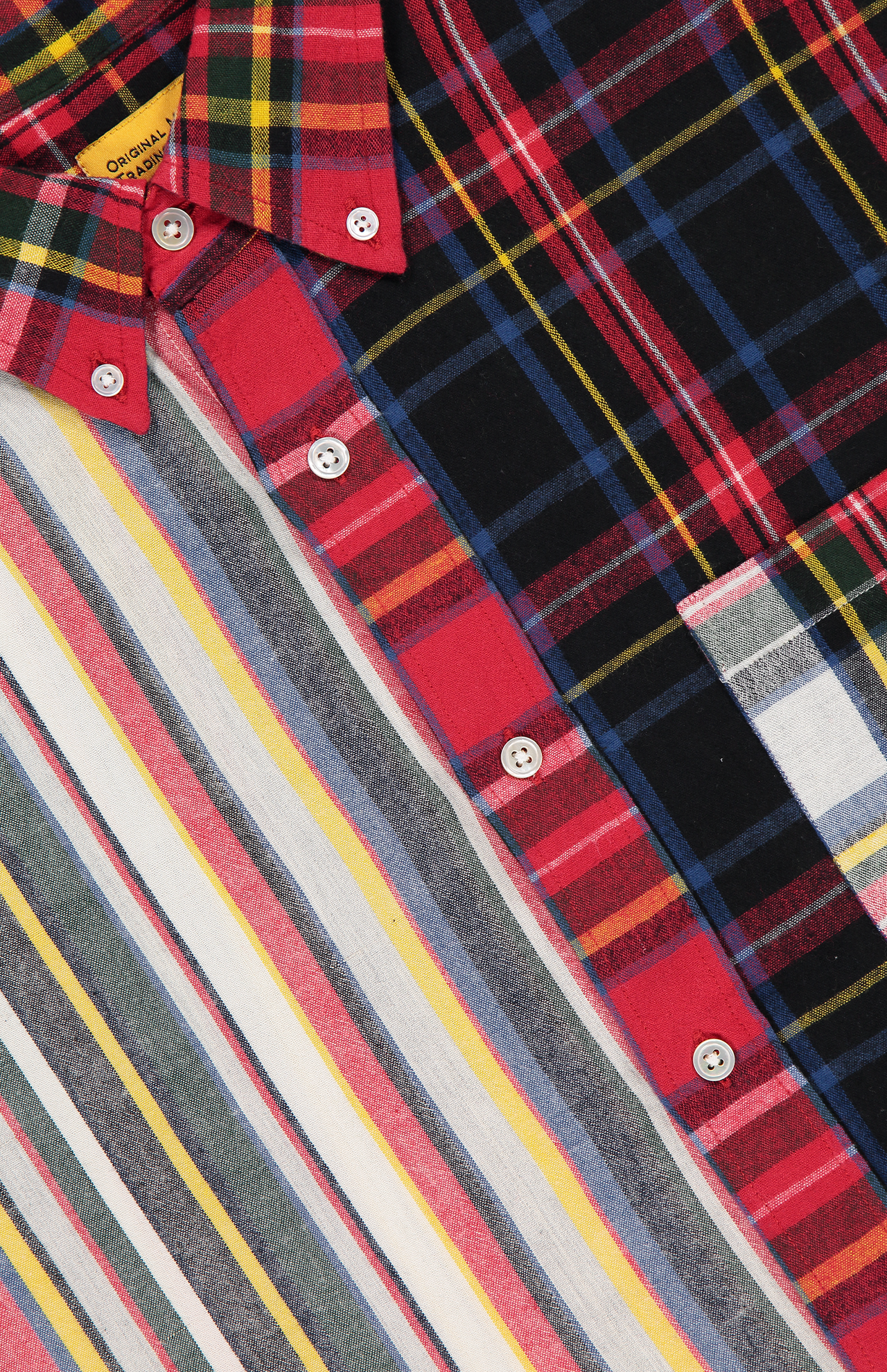 Contrasting Parts Button Down LS Shirt (6947223273587)