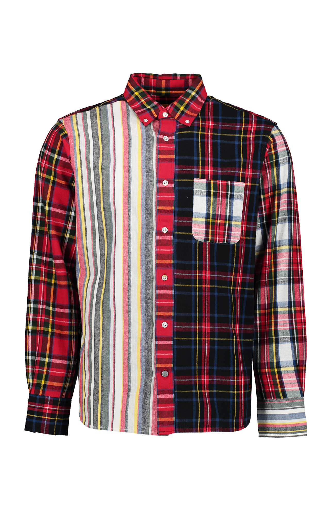 Contrasting Parts Button Down LS Shirt (6947223273587)