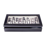 Oyobox Classic Lacquer Eyewear Organizer Black Angled Image (6697401614451)