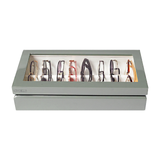 Oyobox Classic Lacquer Eyewear Organizer Grey Angled Image (6697401679987)