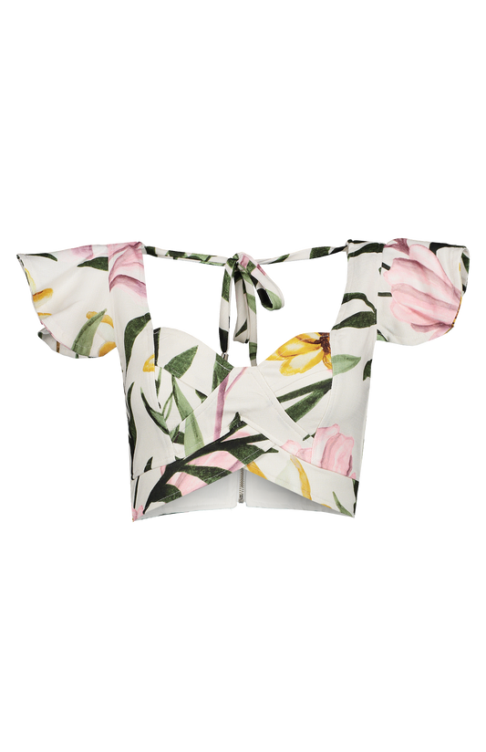 Jasmin Flutter Sleeve Cropped Top (7019904991347)