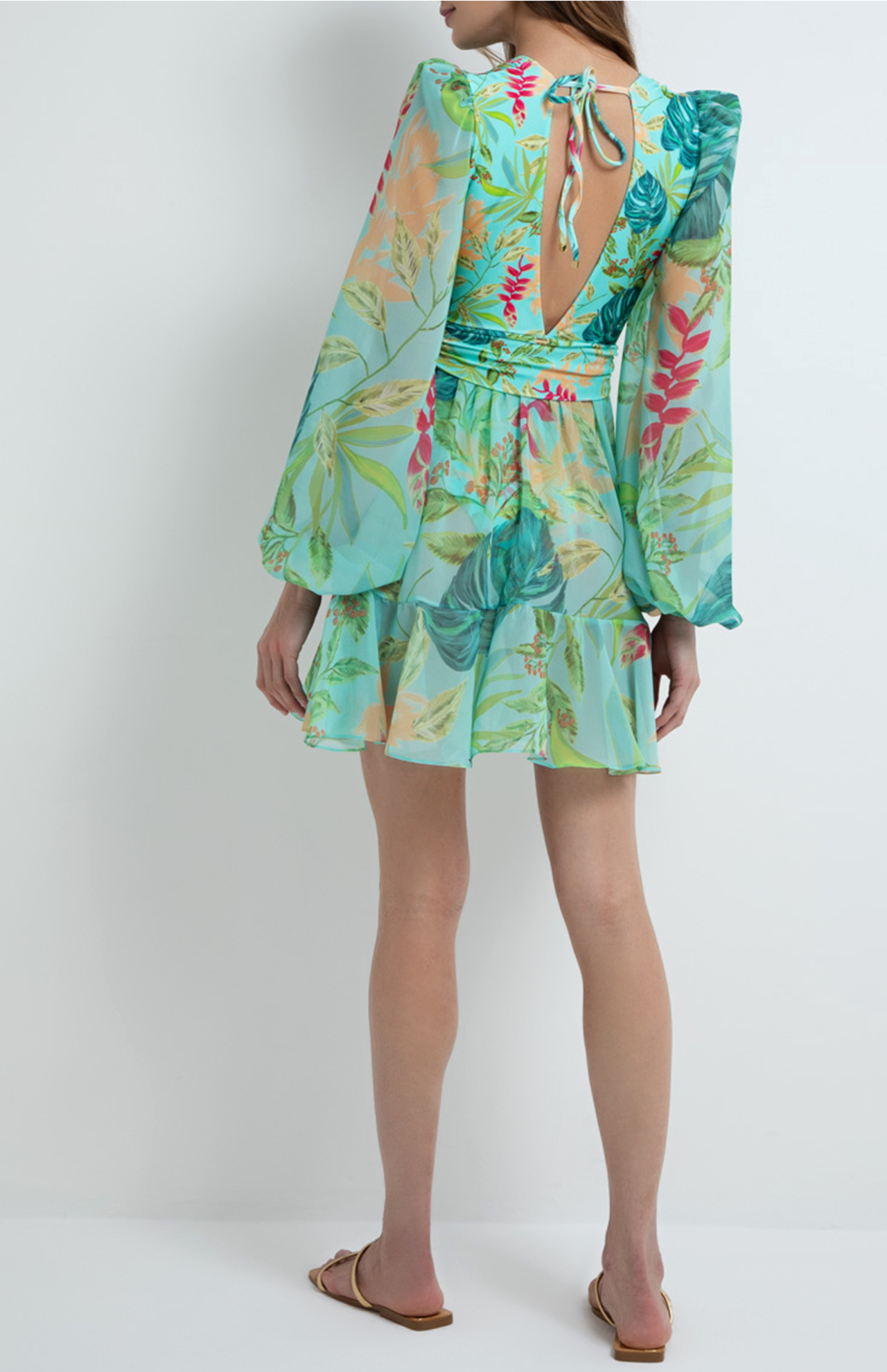 Tropicalia Long Sleeve Mini Dress (7012405772403)