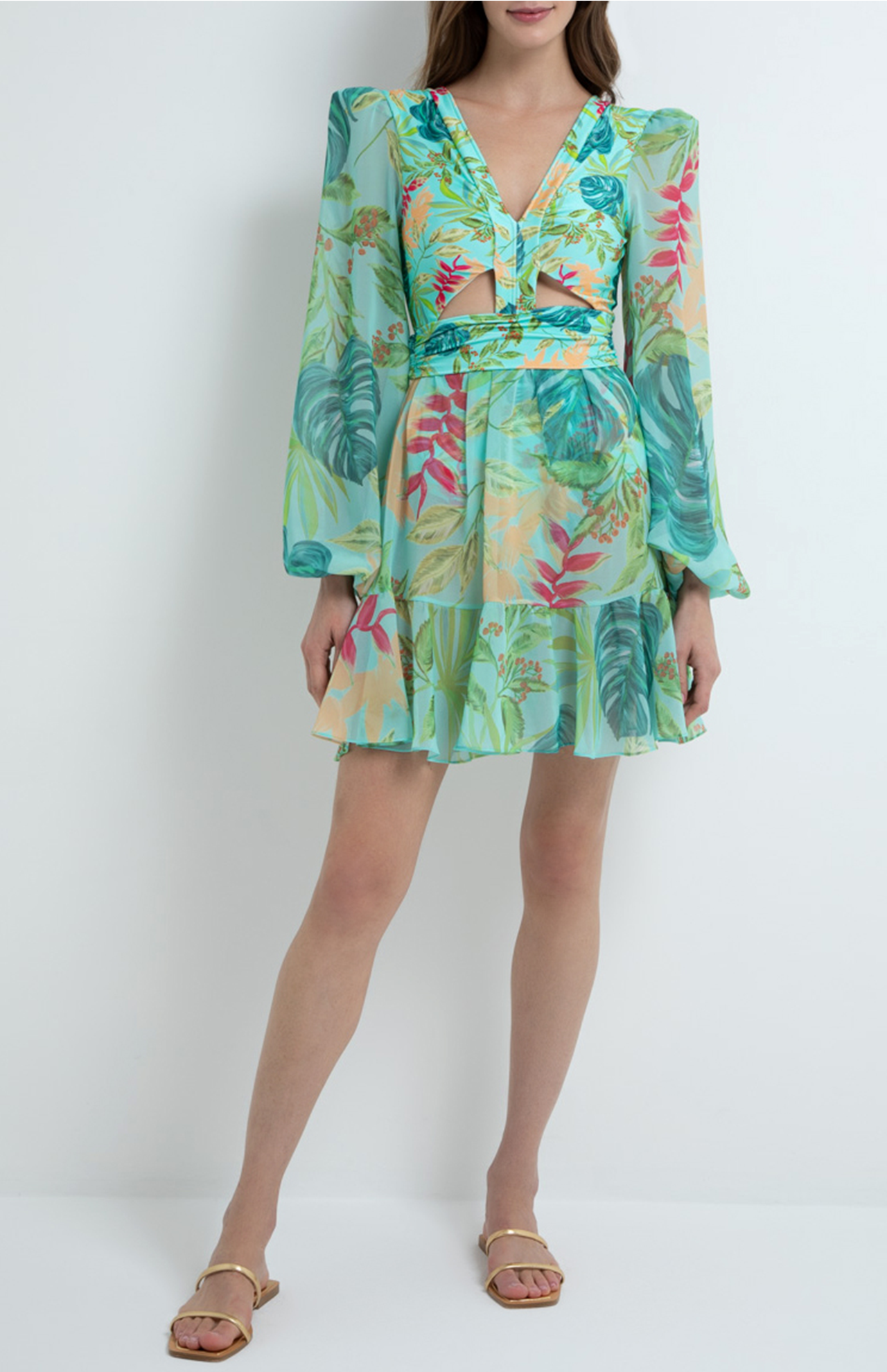 Tropicalia Long Sleeve Mini Dress (7012405772403)