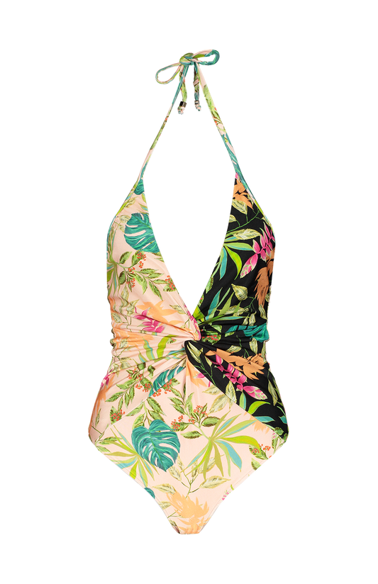 Tropicalia Plunge Halterneck Swimsuit (7012405739635)