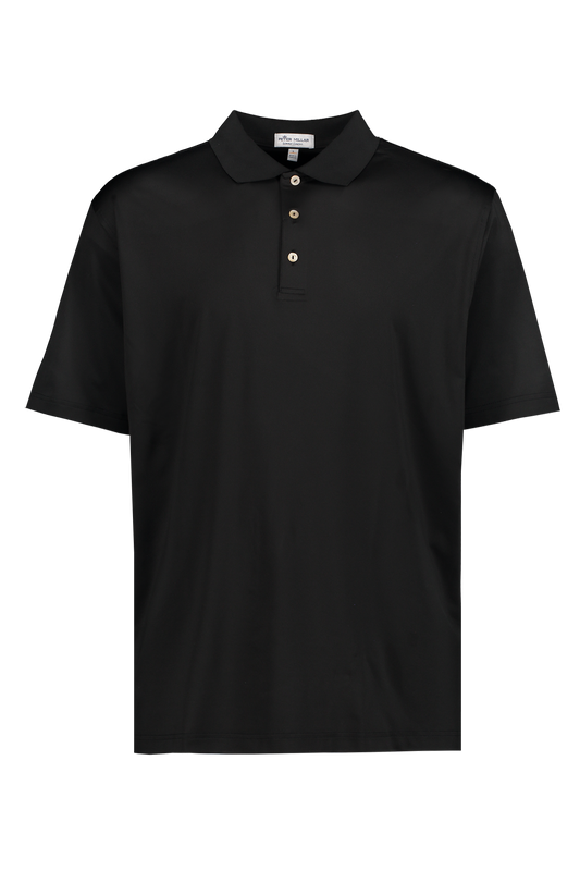 Peter Millar Solid Performance Jersey Polo in Black - Mannequin Image (6606330462323)