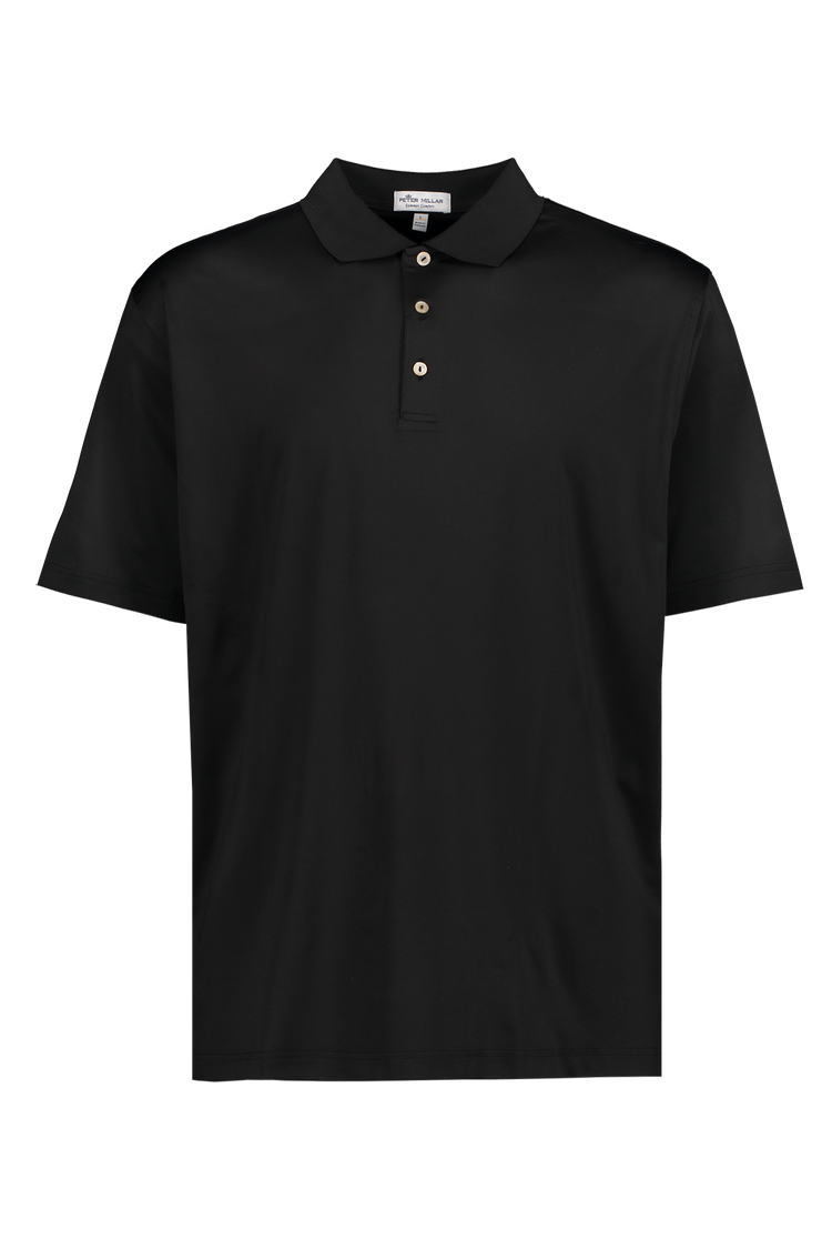 Peter Millar Solid Performance Jersey Polo in Black - Mannequin Image (6606330462323)