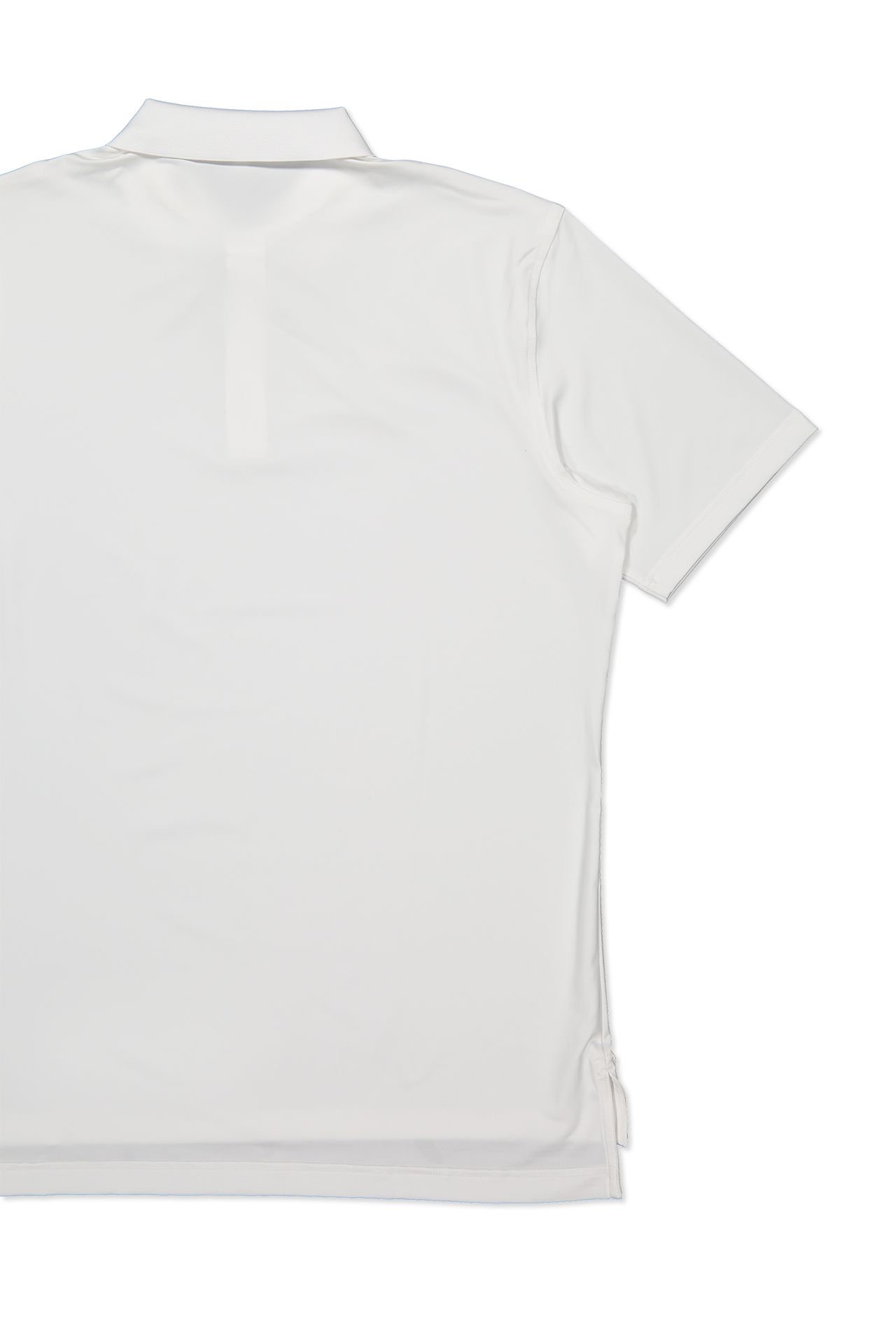 Peter Millar Solid Performance Jersey Polo in White - Back Detail Image  (6606330462323)