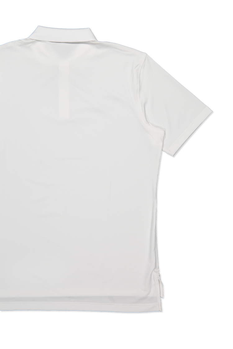 Peter Millar Solid Performance Jersey Polo in White - Back Detail Image  (6606330462323)