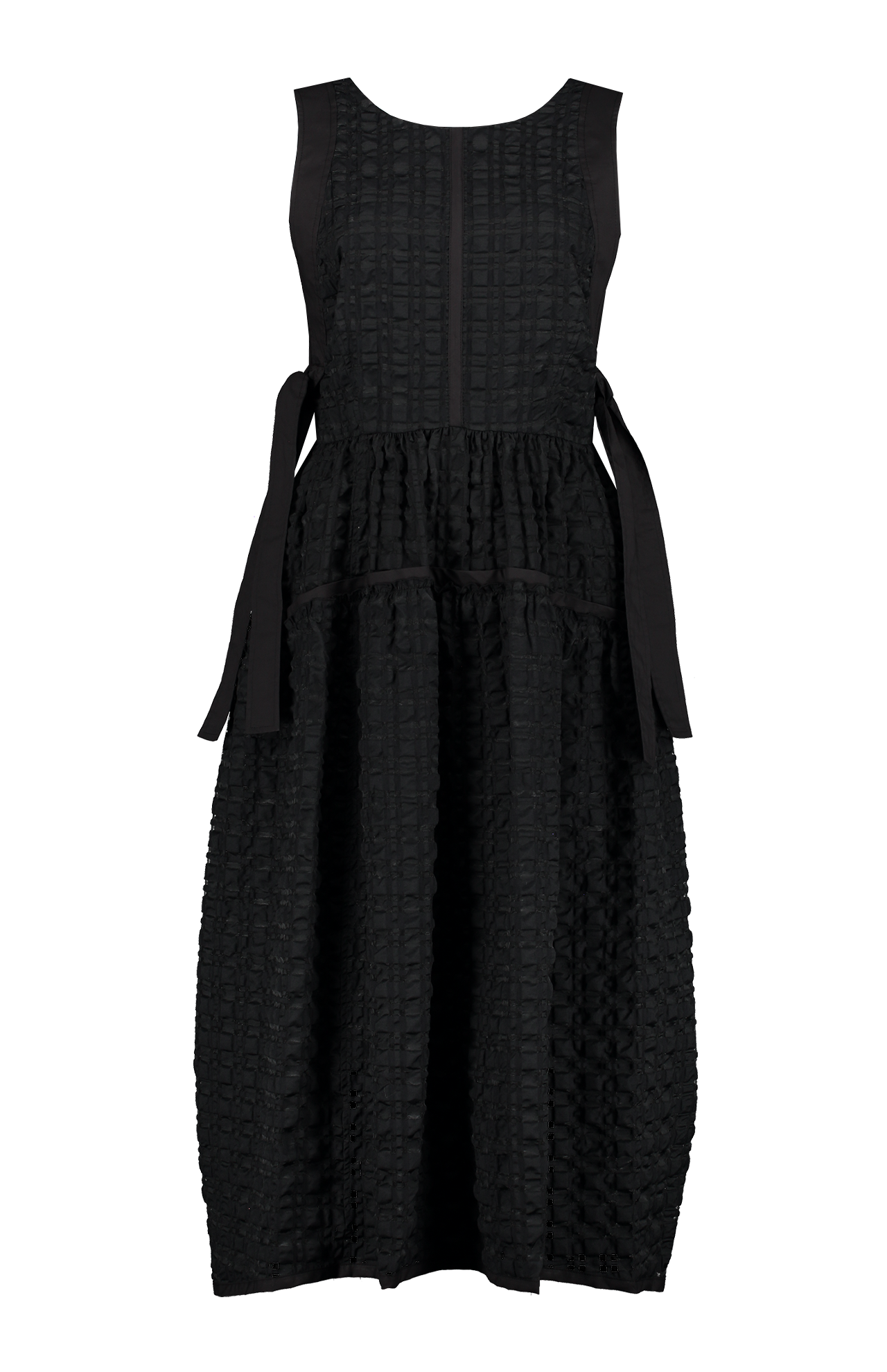 Sleeveless Taffeta Check Dress (7061052489843)