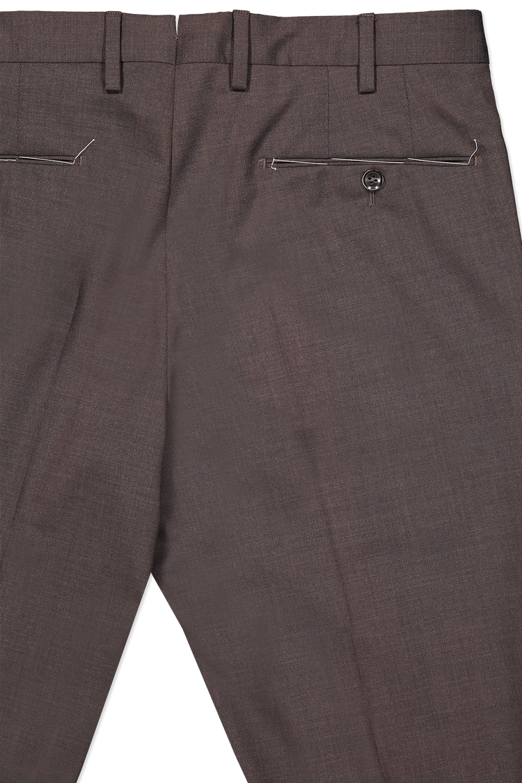 PT Wool Trouser Brown Back Pocket Detail Image (600643469323)