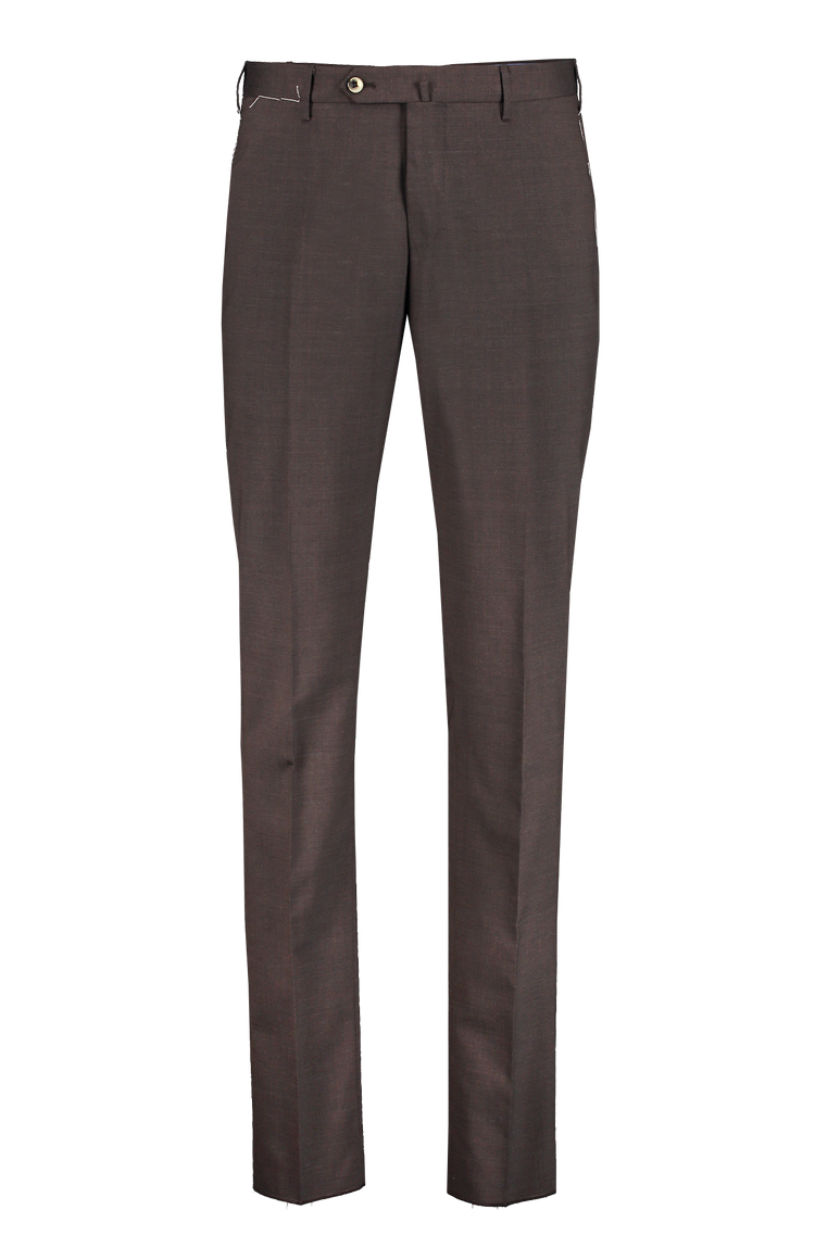 PT Torino Wool Plain Weave Trouser in Brown Melange Mannequin Image (7062204448883)