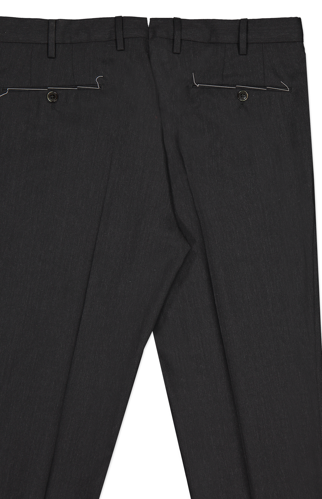 PT Torino Wool Plain Weave Trouser Charcoal Grey Back Detail Image (7062203105395)