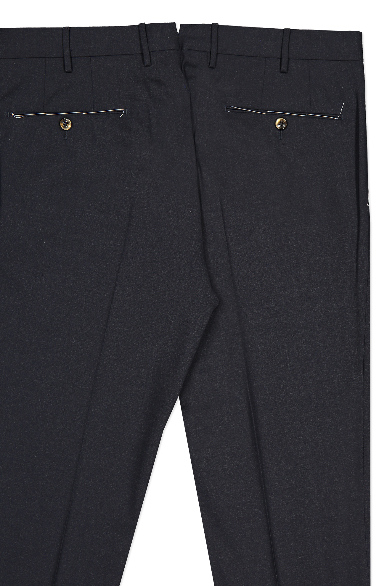 PT Torino Wool Plain Weave Trouser in Navy Melange Back Detail Image (7062203891827)