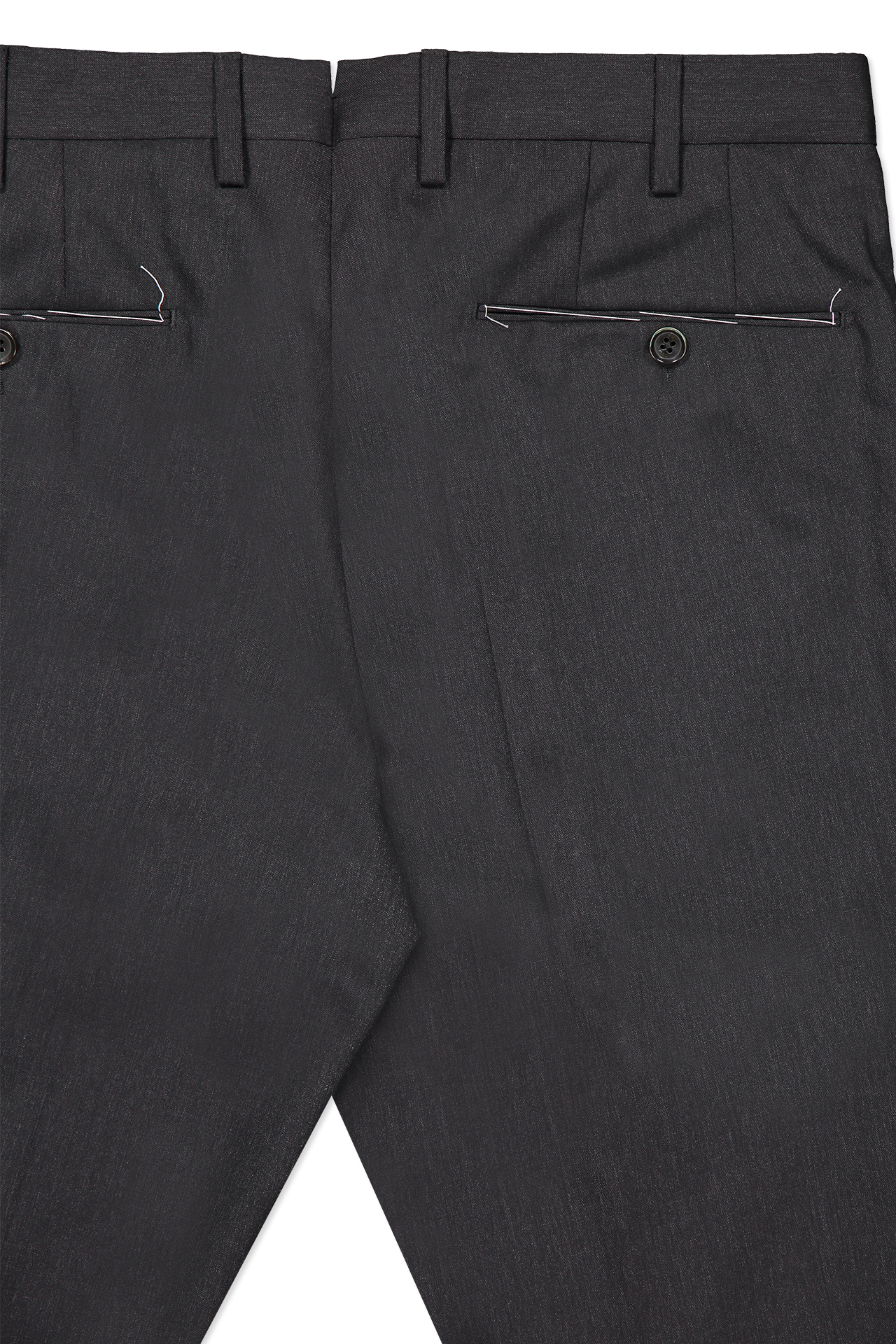 PT Wool Trouser Dark Charcoal Back Pocket Detail Image (600670404619)