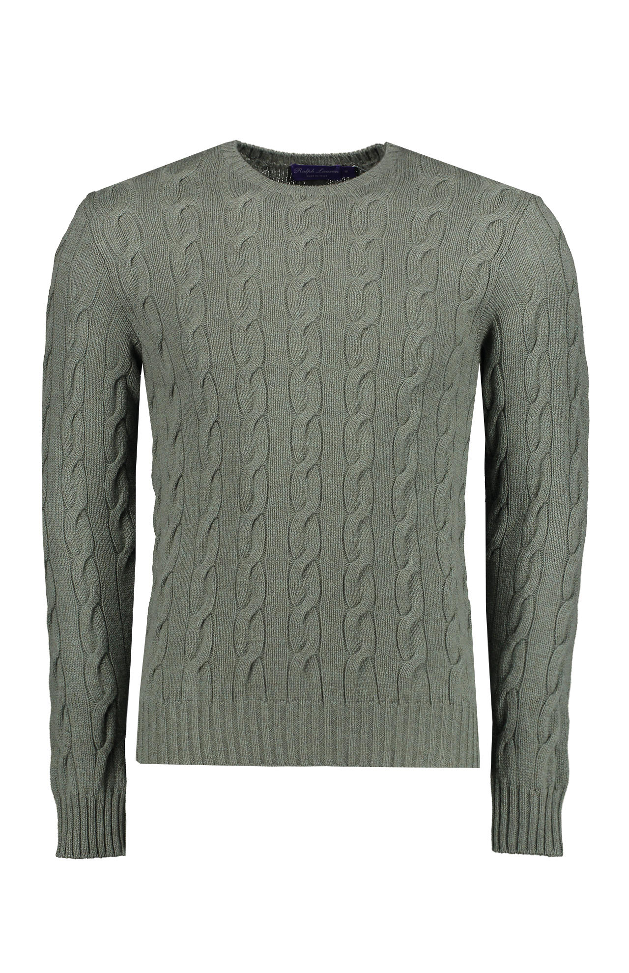 Ralph Lauren Cashmere Cable Crew Neck Sea Spray Front Mannequin Image (7041232371827)
