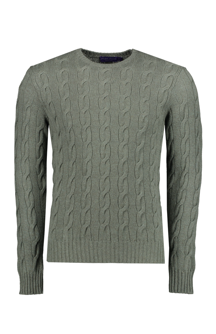 Ralph Lauren Purple Label Men's Cashmere Cable Crew Neck | A.K. Rikk's