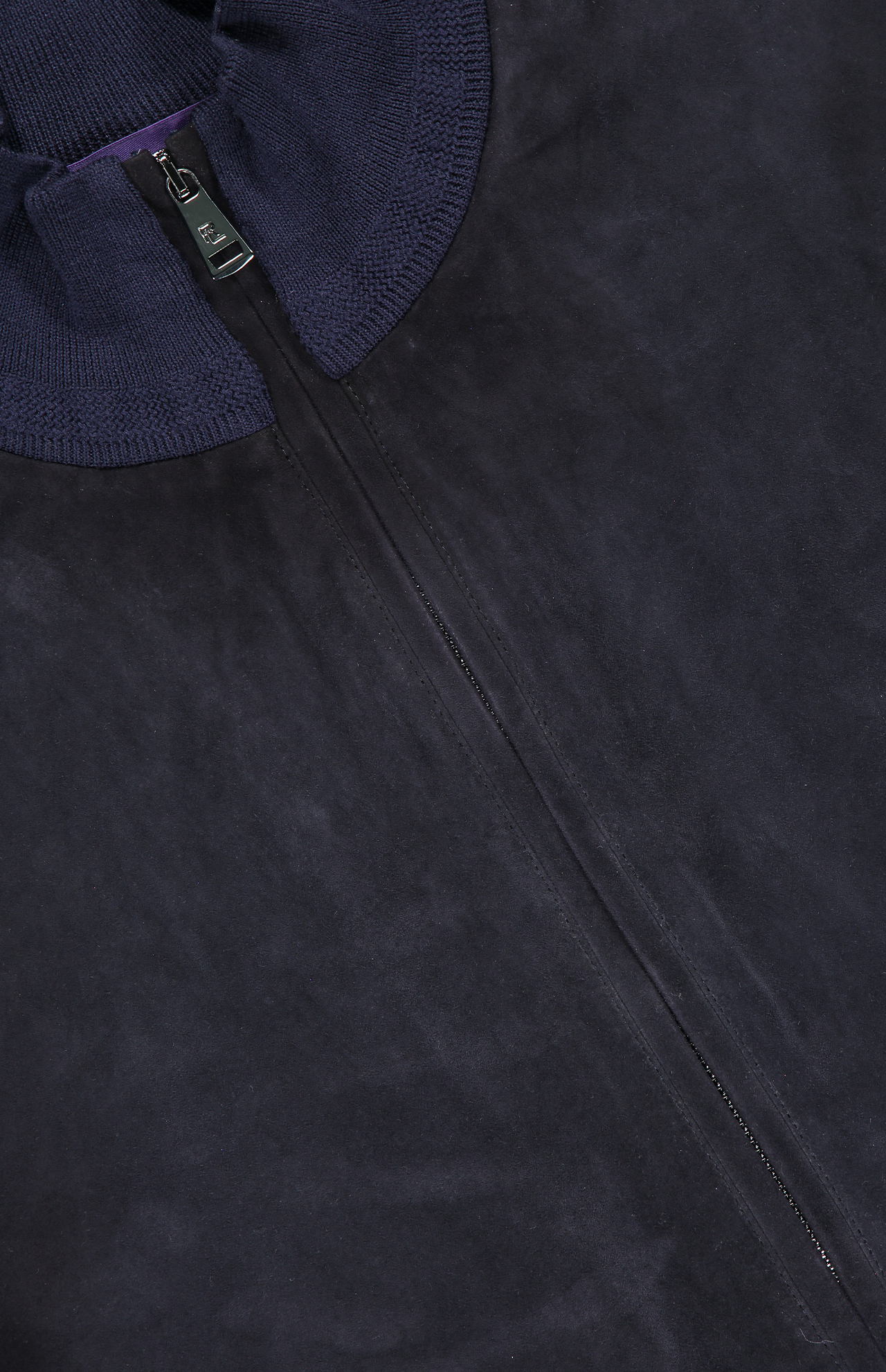 Ralph Lauren Cashmere Side Suede Navy Top Detail Image (7041232568435)