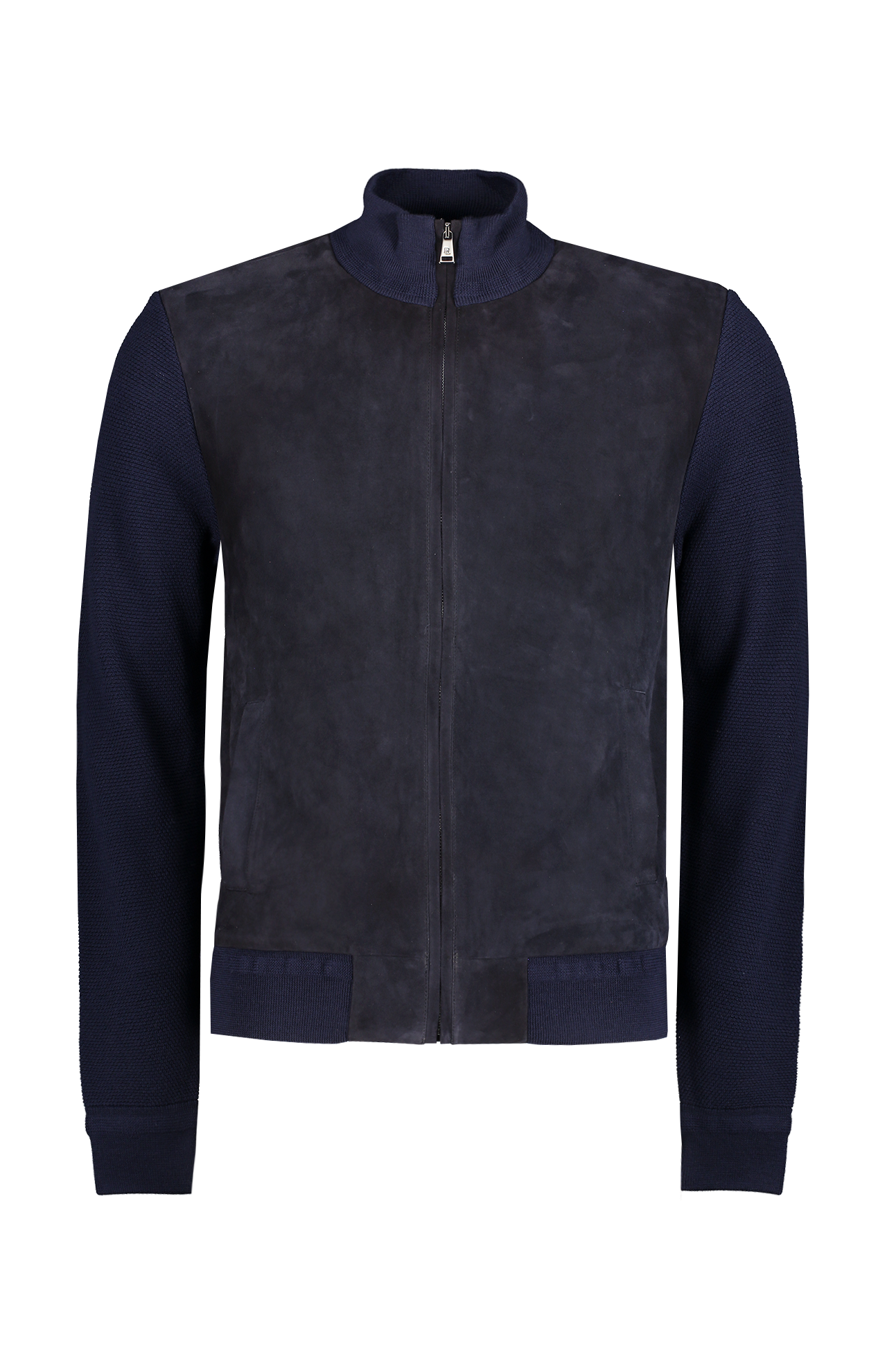 Ralph Lauren Cashmere Side Suede Navy Front Mannequin Image (7041232568435)
