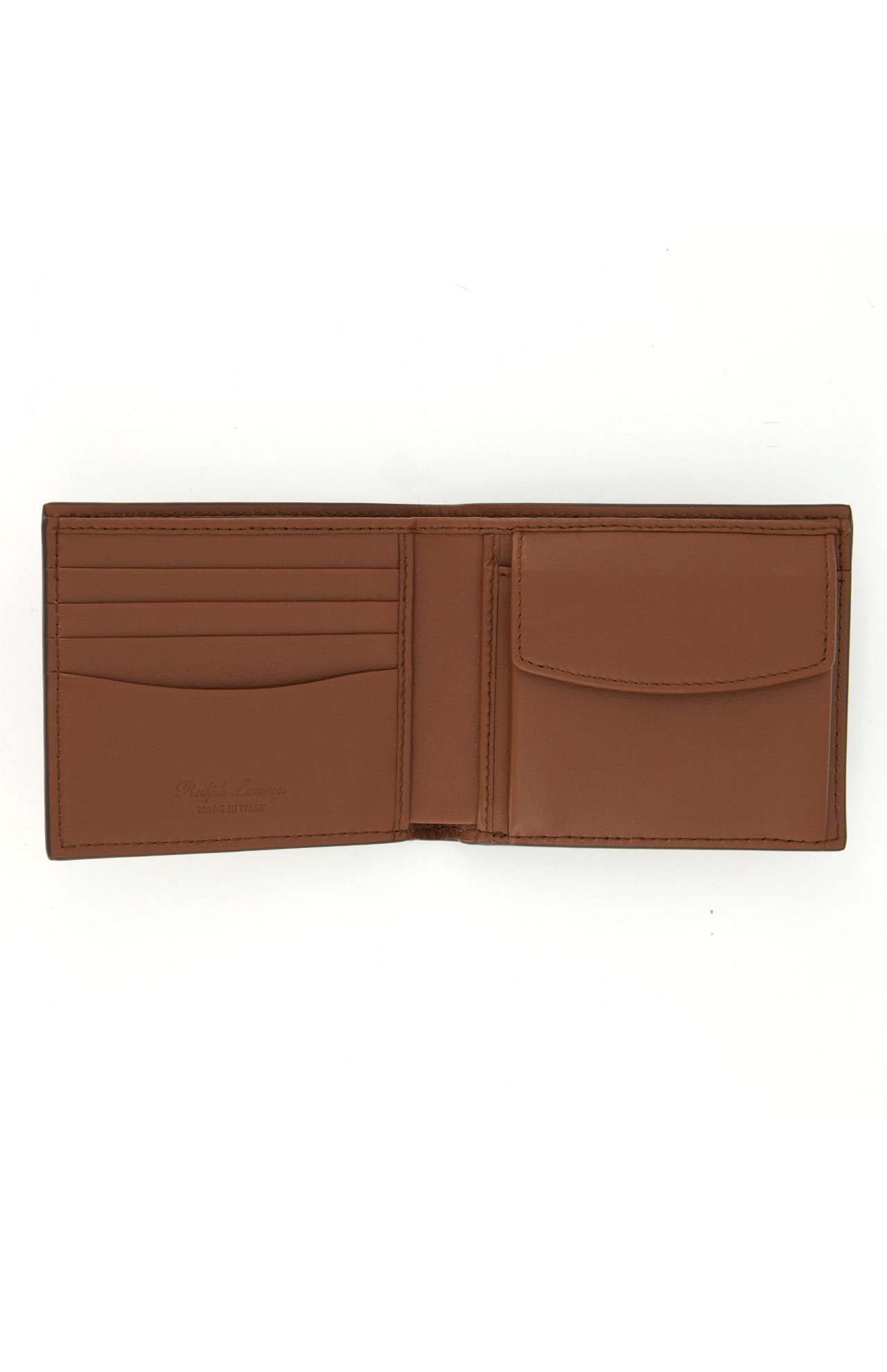 Ralph Lauren Logo Bilcoin Wallet Brown Open Detail Image (7041226080371)