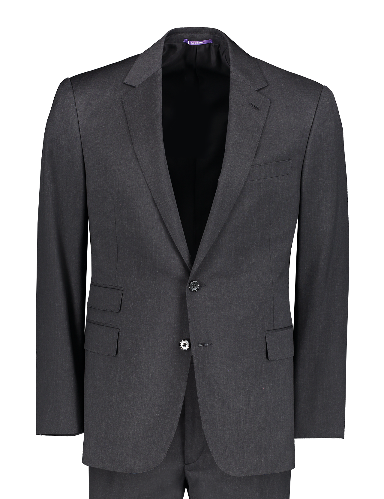 Ralph Lauren Purple Label Gregory Wool Serge Suit Charcoal Front Mannequin Image (6834394890355)