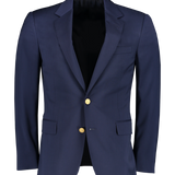 Ralph Lauren Purple Label Wool Serge 2B Gregory Jacket Classic Navy Front Mannequin Image (6834394857587)